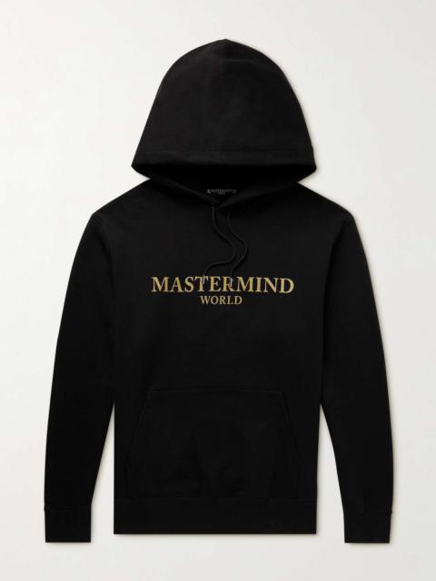 MASTERMIND WORLD Glittered Logo-Print Cotton-Jersey Hoodie