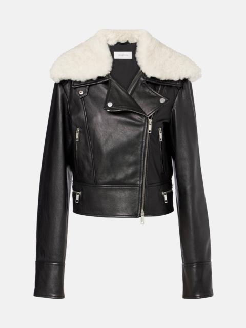 Sportmax Toscana shearling-trimmed leather jacket