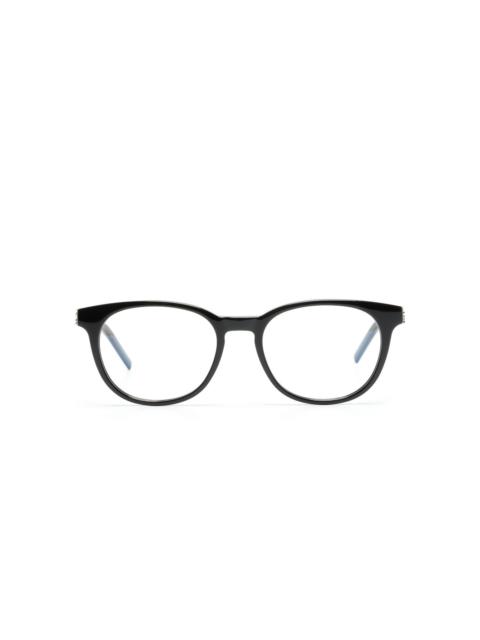 SAINT LAURENT round-frame logo-detail glasses