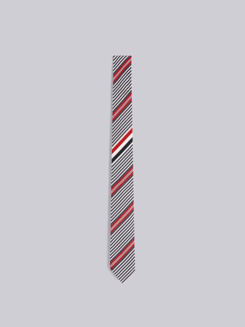 Thom Browne Multicolor Silk and Cotton Jacquard Outlined Stripe Classic Tie