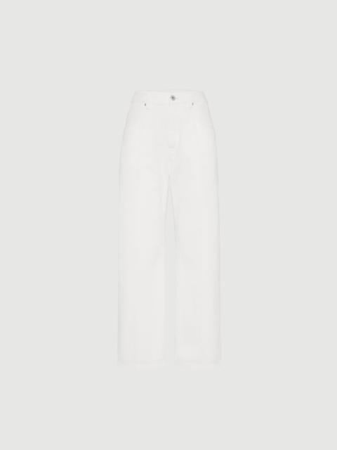 Brunello Cucinelli Dyed denim contemporary square trousers with monili
