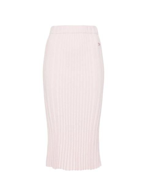 Maison Kitsuné ribbed-knit midi skirt