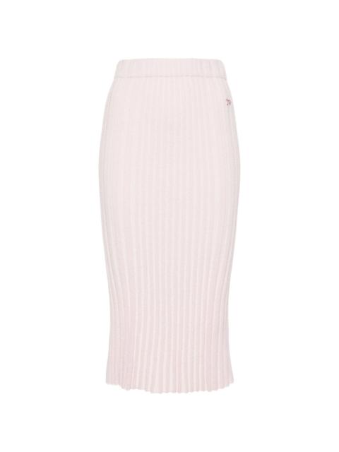 ribbed-knit midi skirt