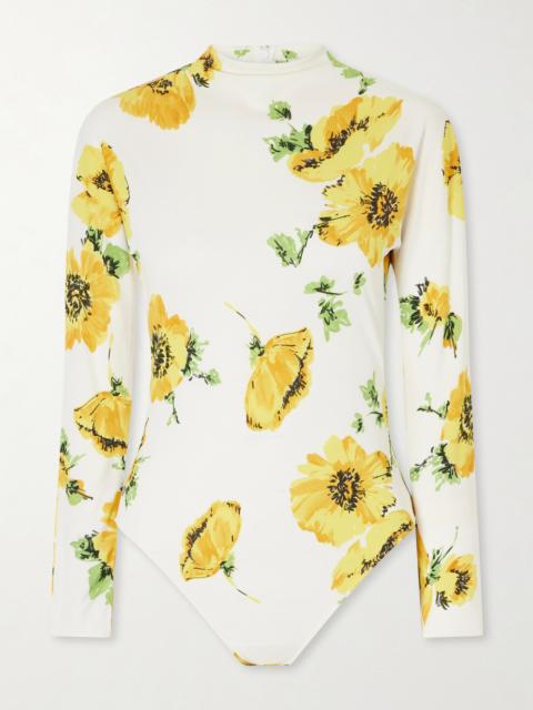 Alaïa Floral-print Jersey Bodysuit