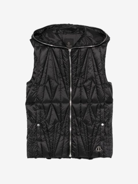 Moncler hooded diamond quilted vest