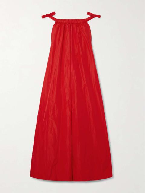 BERNADETTE Brigitte off-the-shoulder bow-embellished taffeta gown