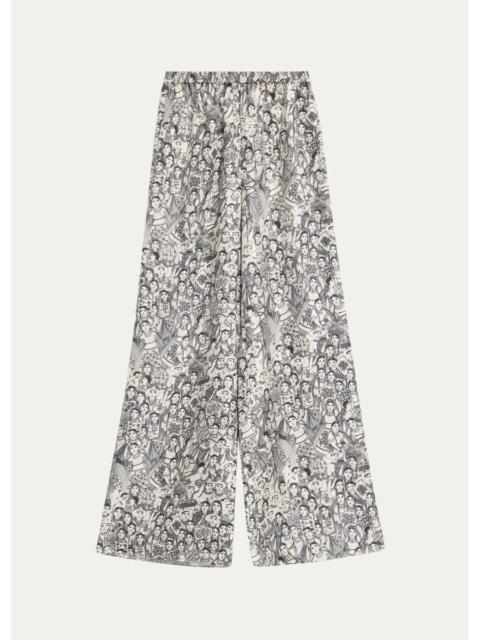 HEIRLOME x Angelica Morales Wide-Leg Silk Trousers