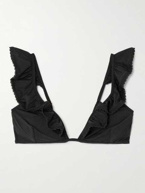 MELISSA ODABASH Pompano Ruffled Scalloped Bikini Top