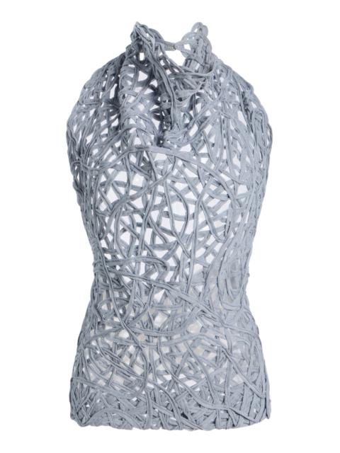 diotima Exclusive Embroidered Halter Top grey