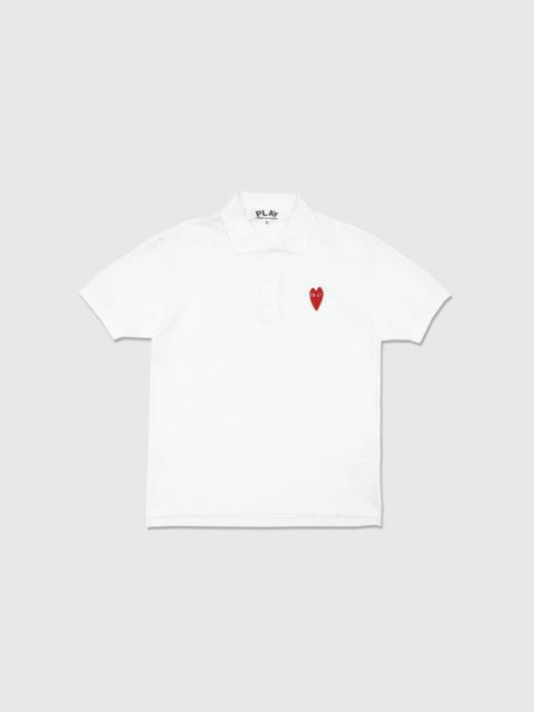 POLO SHIRT LONG RED HEART - WHITE