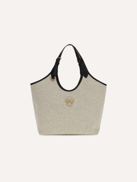 VERSACE Tote Fabric Calf Leather