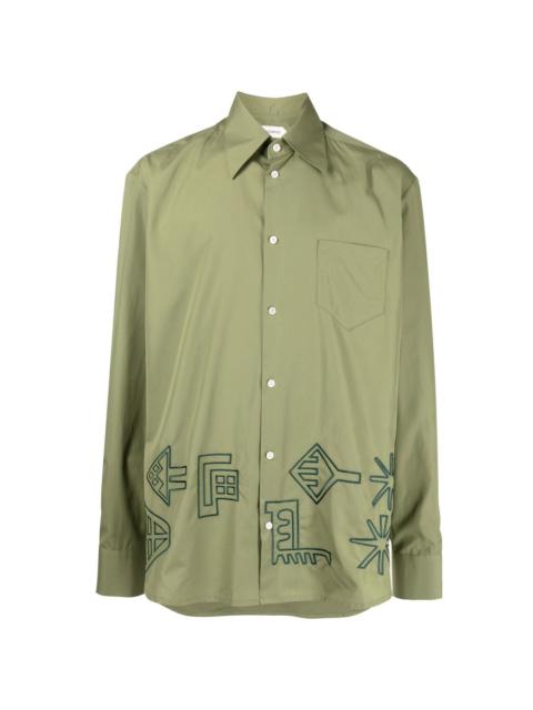 NAMACHEKO embroidered pointed-collar shirt