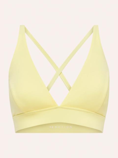 P.E NATION LUMEN SPORTS BRA IN SOFT YELLOW