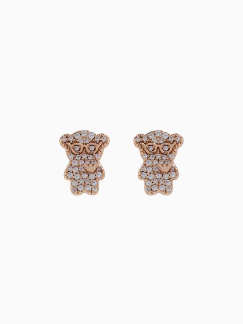 EMPORIO ARMANI ROSE GOLD-TONE BRASS STUD EARRINGS