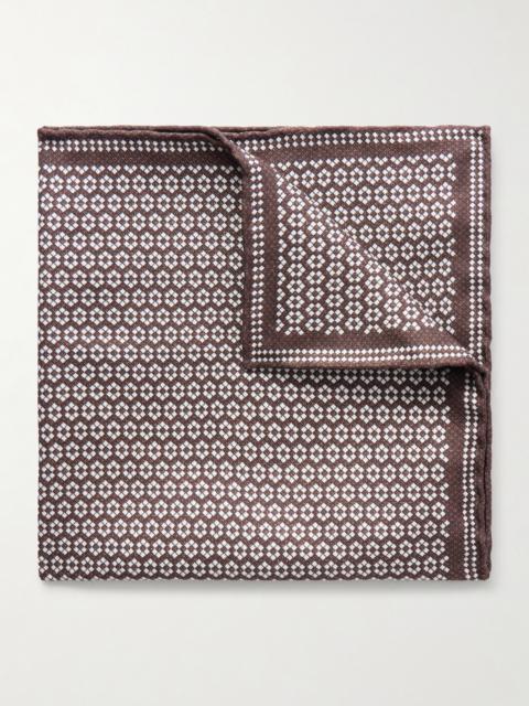 Brunello Cucinelli Printed Silk Pocket Square