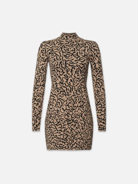 Jacquard Sweater Dress in Light Camel Multi