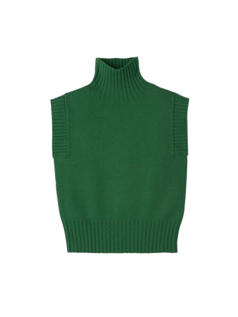 Longchamp High collar no sleeve jumper Green - Knit