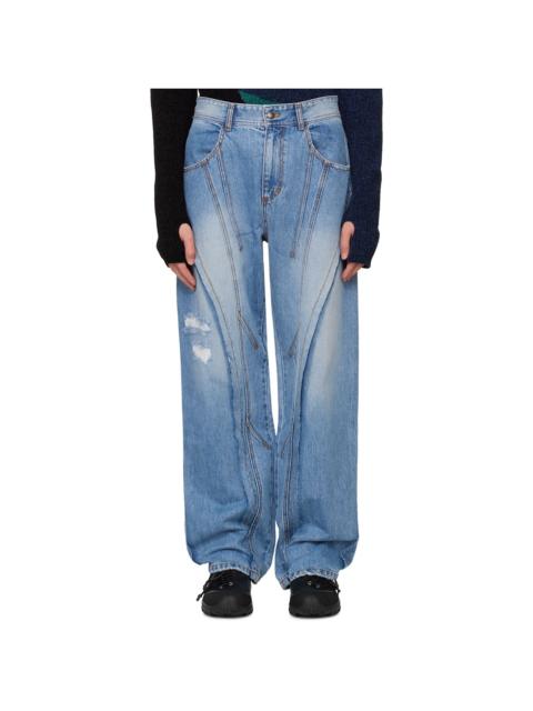 Andersson Bell Blue Panel Carpenter Wide-Leg Jeans