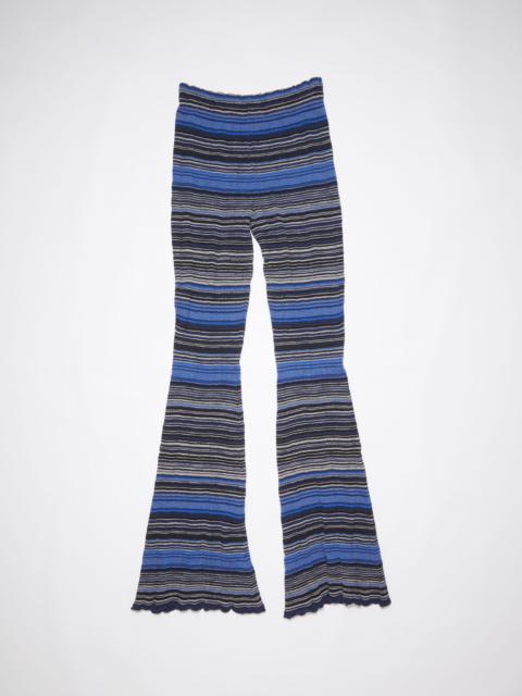 Ribbed flared trousers - Dark blue/multi