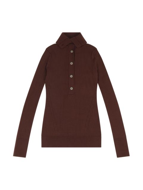 entire studios HIGH NECK HENLEY UMBER