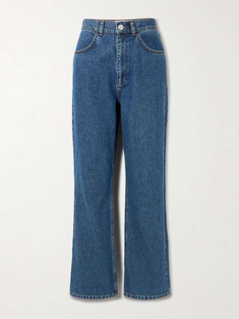 High-rise straight-leg jeans