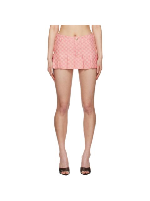 MISBHV SSENSE Exclusive Pink Jacquard Monogram School Miniskirt