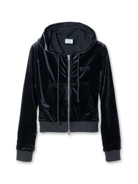 VETEMENTS Fitted Zip-Up Velvet Hoodie
