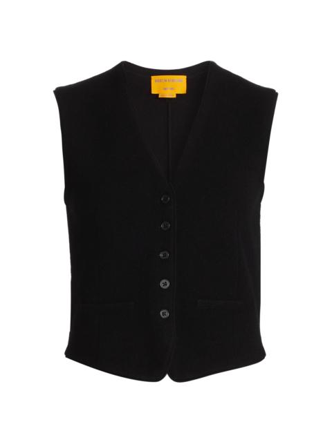 GUEST IN RESIDENCE Women's Cashmere Knit Tailored Vest - Black