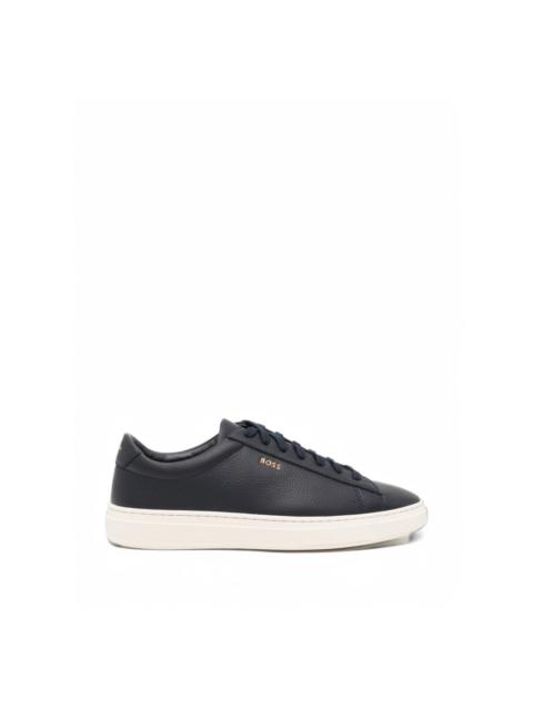 BOSS grained leather sneakers