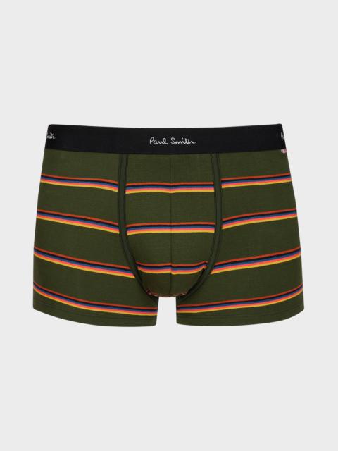 Paul Smith Khaki 'Artist Stripe' Boxer Briefs