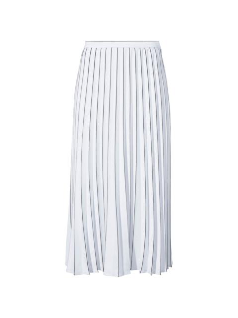 pleated crepe midi skirt