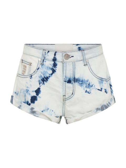 ONE TEASPOON Revival Bandits Tie-Dye Low Waist Denim Shorts - Tie Dye Dreams