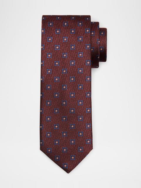 Canali Men's Floral Geometric Silk Jacquard Tie