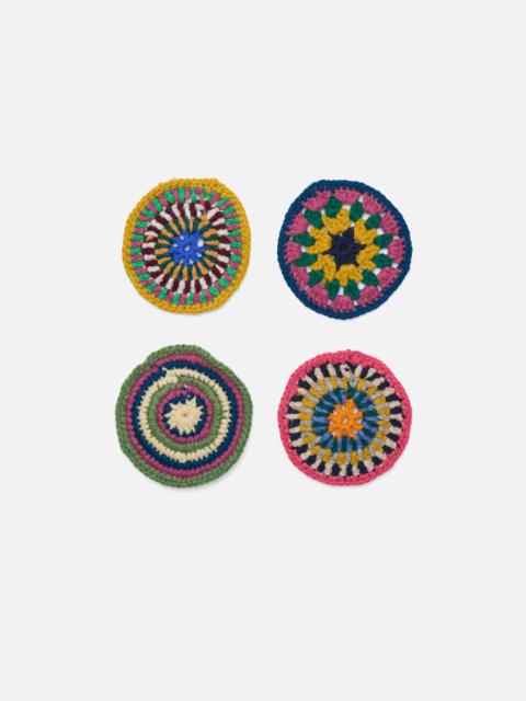 The Elder Statesman 4 PACK CROCHET ROUND COASTERS