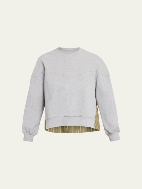 3.1 Phillip Lim Long-Sleeve French-Terry Combo Top