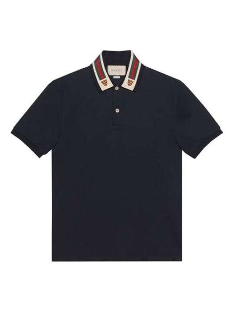 GUCCI Gucci Stripe Short Sleeve Polo Shirts 'Navy Blue' 545714-XJAGU-4685