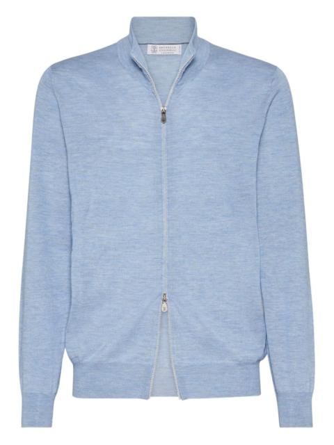 Brunello Cucinelli zip-neck lightweight cardigan