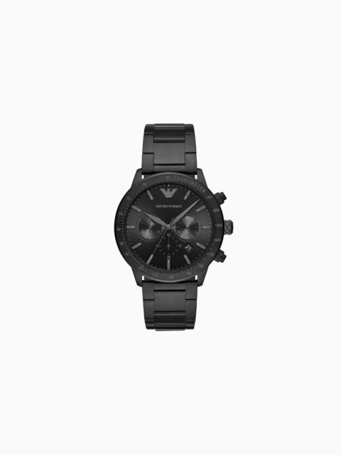 EMPORIO ARMANI MEN'S CHRONOGRAPH BLACK STAINLESS STEEL WATCH