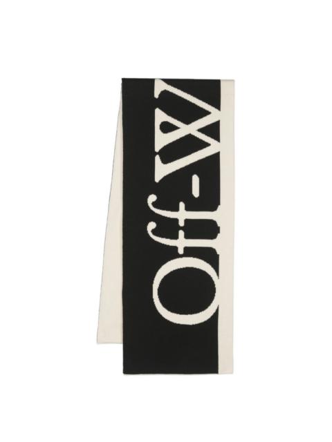 logo-intarsia two-tone scarf