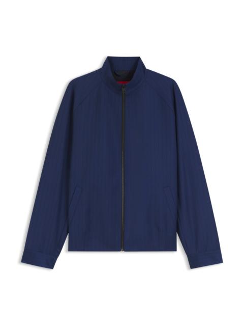 HUGO SLIM-FIT JACKET IN CHALK-STRIPED VIRGIN WOOL
