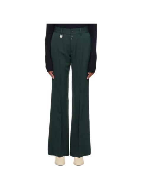 MM6 Maison Margiela Green Raw Edge Trousers