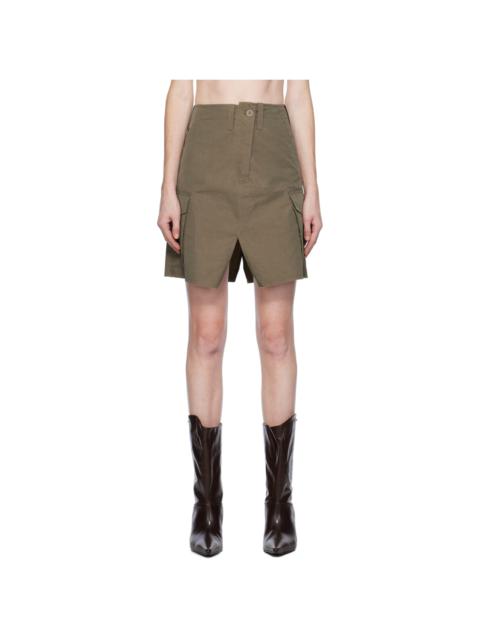 Our Legacy Khaki Iridescent Midi Skirt