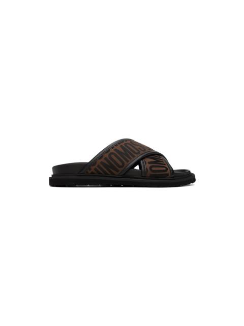 Moschino Brown Logo Sandals
