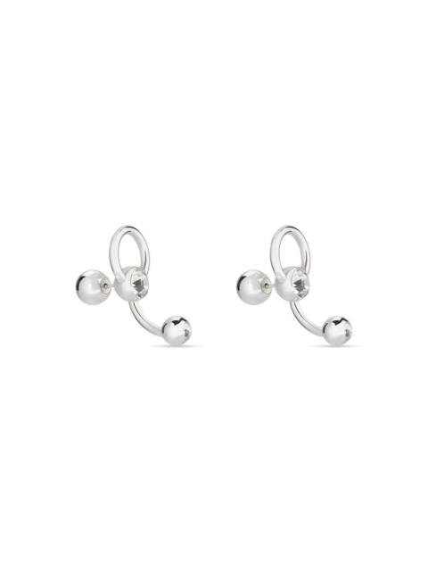 BALENCIAGA Force Ball Earrings in Silver