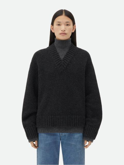 Double Layer Effect Wool Sweater