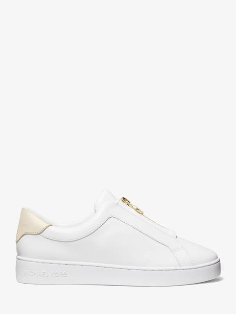 MICHAEL KORS Keaton Leather Zip-Up Sneaker