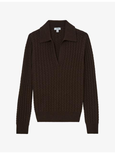 REISS Millie Cable-Knit Wool-Blend Jumper