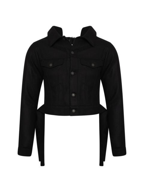 Yohji Yamamoto Wool Trucker Jacket in Black