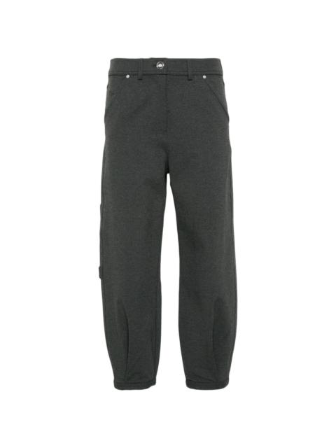 tapered cropped jersey trousers