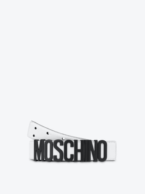 Moschino LETTERING LOGO CALFSKIN BELT